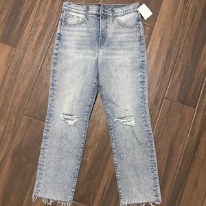Express Super High Rise Straight Jeans